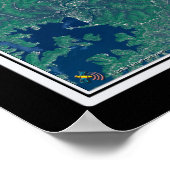 Table Rock Lake Arkansas - Missouri Satellite Map Poster (Hoek)