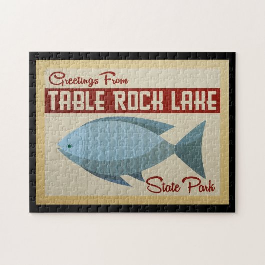 Table Rock Lake Fish Vintage Travel Legpuzzel (Horizontaal)