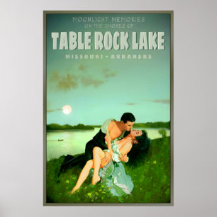 Table Rock Lake Missouri Arkansas Maneschijn Poster