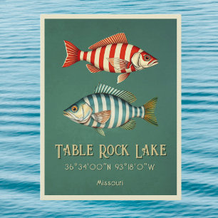 Table Rock Lake Missouri gestreepte vis Briefkaart