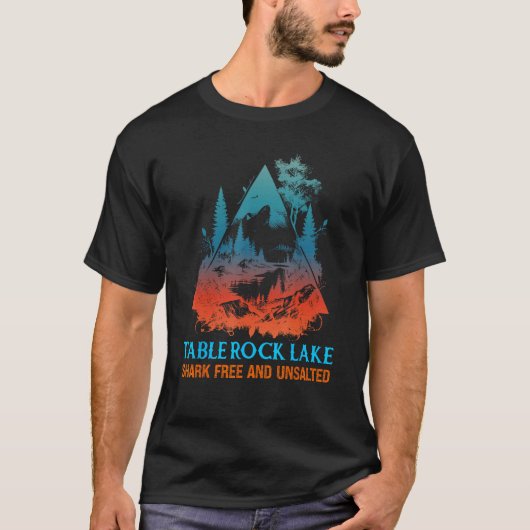 Table Rock Lake Shark Gratis en Ongezouten Grappig T-shirt (Voorkant)