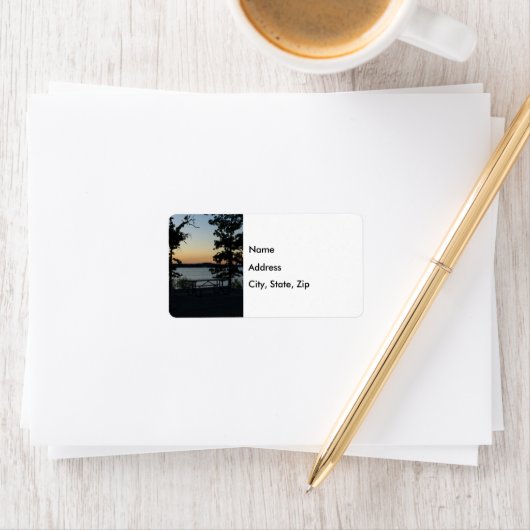 Table Rock Silhouette Sunset Adresetiketten Etiket (Insitu)