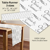 Table Runner Add Names Black White Infinity Scroll Korte Tafelloper