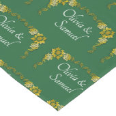 Table Runner Add Names Emerald Green & Gold Korte Tafelloper (Hoek)