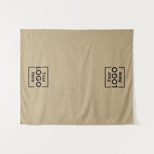 Table Runner Banner Business 2 Logos Faux Kraft Wandkleed (Voorkant (horizontaal))