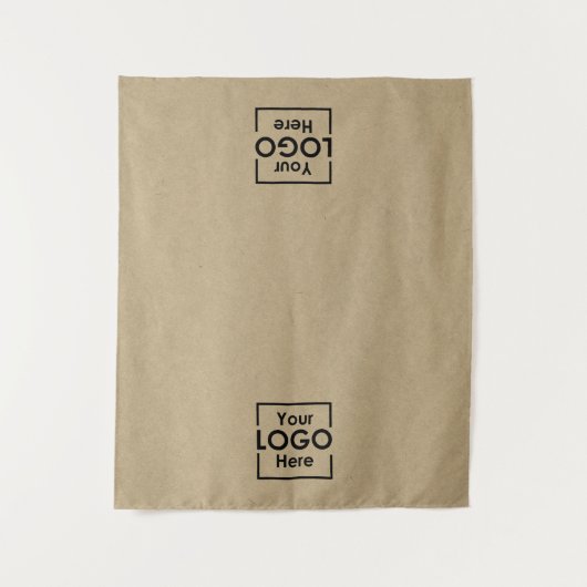 Table Runner Banner Business 2 Logos Faux Kraft Wandkleed (Voorkant)