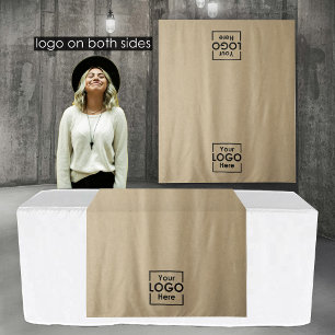 Table Runner Banner Business 2 Logos Faux Kraft Wandkleed
