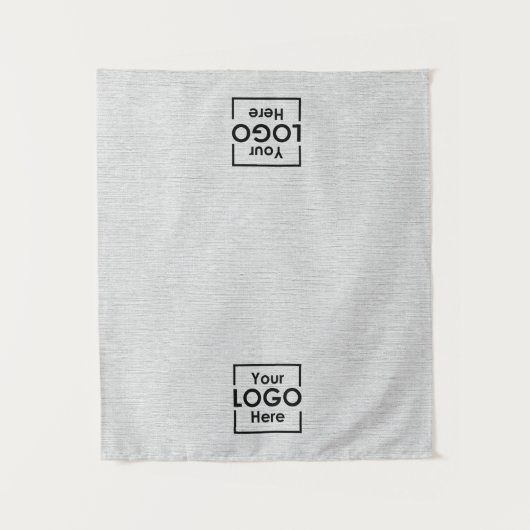 Table Runner Banner Business 2 Logos Faux Linen Wandkleed (Voorkant)