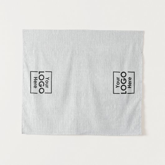 Table Runner Banner Business 2 Logos Faux Linen Wandkleed (Voorkant (horizontaal))