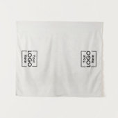 Table Runner Banner Business 2 Logos Faux Linen Wandkleed (Voorkant (horizontaal))