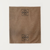 Table Runner Banner Business 2 Logos Faux Linen Wandkleed (Voorkant)