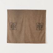 Table Runner Banner Business 2 Logos Faux Linen Wandkleed (Voorkant (horizontaal))