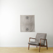 Table Runner Banner Business 2 Logos Faux Linen Wandkleed (In situ)