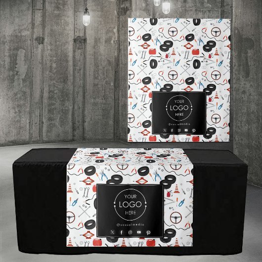 Table Runner Banner Business Logo Auto-onderdelen Wandkleed
