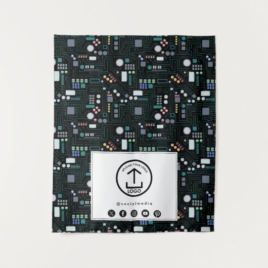 Table Runner Banner Business Logo Circuit Board Wandkleed (Voorkant)