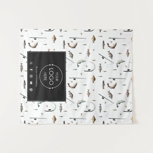 Table Runner Banner Business Logo Gevist Vis Wandkleed (Voorkant (horizontaal))