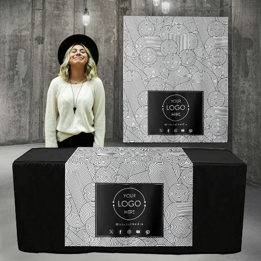 Table Runner Banner Business Logo Mid Century Wandkleed