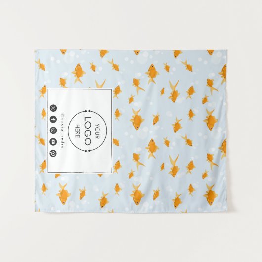 Table Runner Banner Business Logo Pet Goldfish Wandkleed (Voorkant (horizontaal))