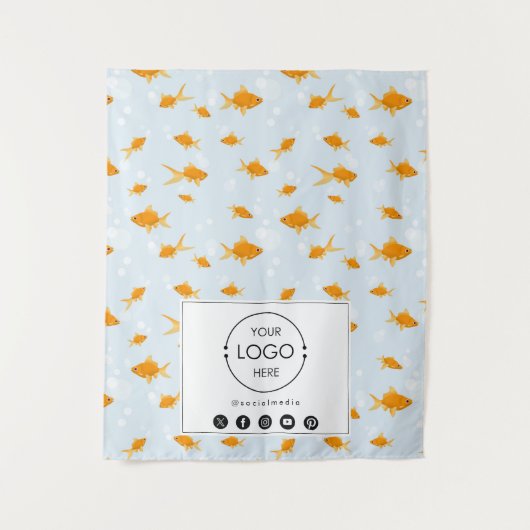 Table Runner Banner Business Logo Pet Goldfish Wandkleed (Voorkant)