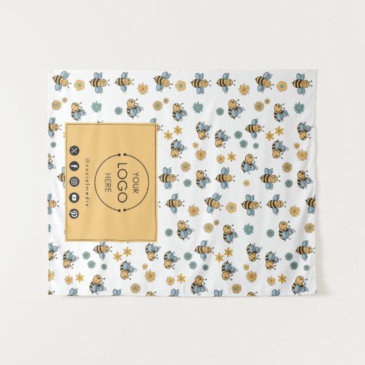 Table Runner Banner Business Logo Social Media Bee Wandkleed (Voorkant (horizontaal))