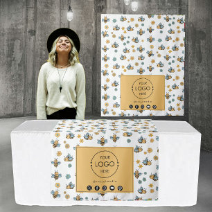 Table Runner Banner Business Logo Social Media Bee Wandkleed