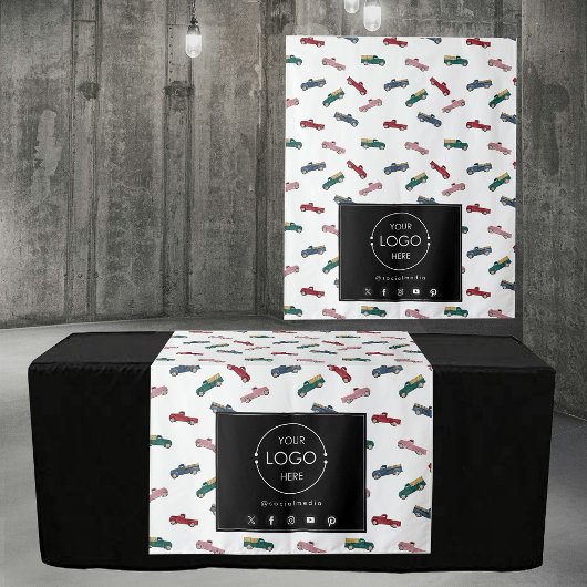 Table Runner Banner Business Logo Trucks Auto's Wandkleed