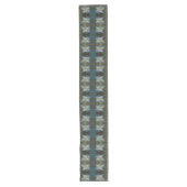 Table Runner Blauwe Poinsettia Lange Tafelloper (Voorkant)