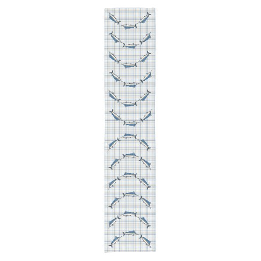 Table Runner - Blue Marlin on Plays Korte Tafelloper (Voorkant)