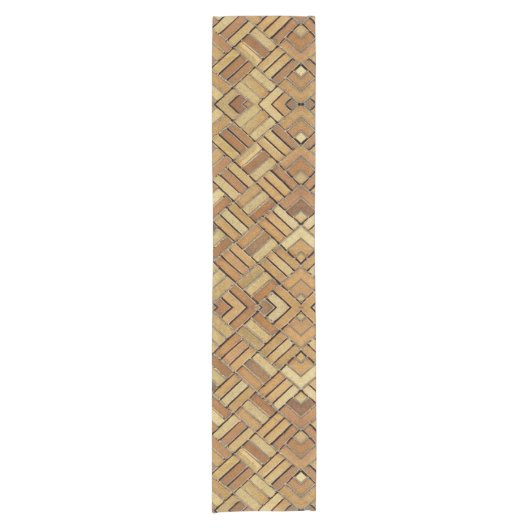 Table Runner - Brick Kaleidoscopic Pattern Korte Tafelloper (Voorkant)