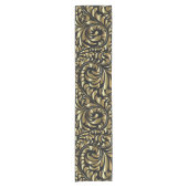Table Runner - Drama in Black en Gold Korte Tafelloper (Voorkant)