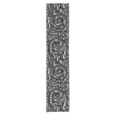 Table Runner - Drama in Black en Silver Korte Tafelloper (Voorkant)