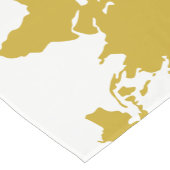 Table Runner - Gold Wereldkaart Korte Tafelloper (Hoek)