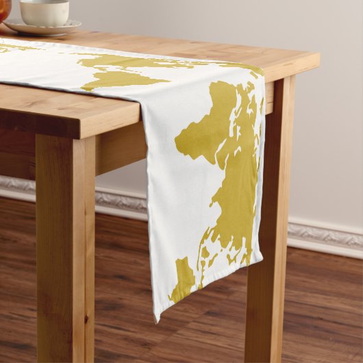 Table Runner - Gold Wereldkaart Korte Tafelloper (Voorbeeld)