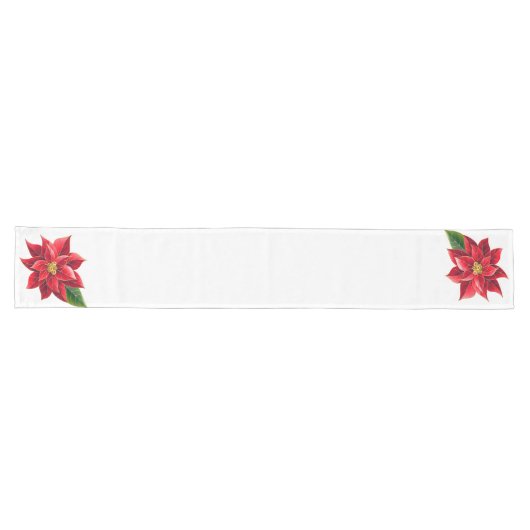 Table Runner Kerstmis Poinsettia Lange Tafelloper (Horizontaal)