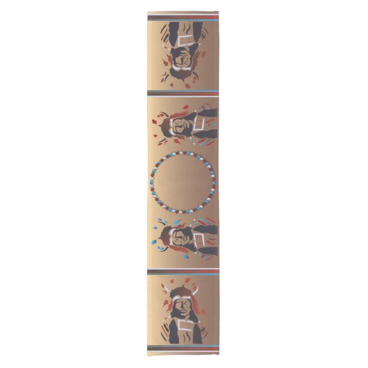 Table Runner met Native American Afbeelding Korte Tafelloper (Voorkant)