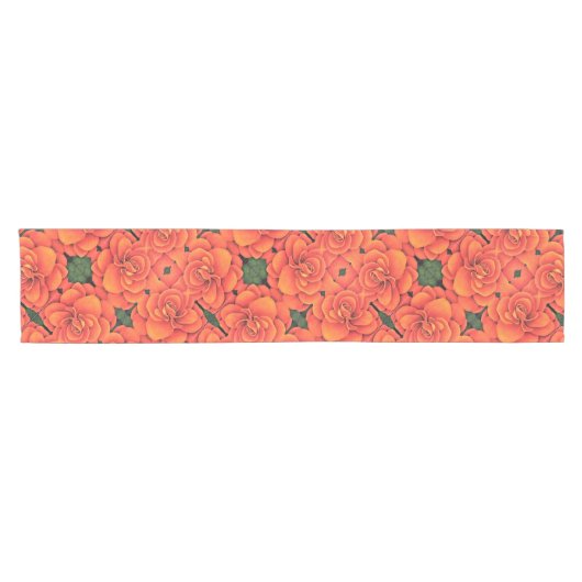 Table Runner - Oranje Begonia Korte Tafelloper (Horizontaal)