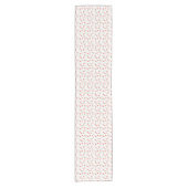 Table Runner - Pretty Red Poppy Pattern. Korte Tafelloper (Voorkant)