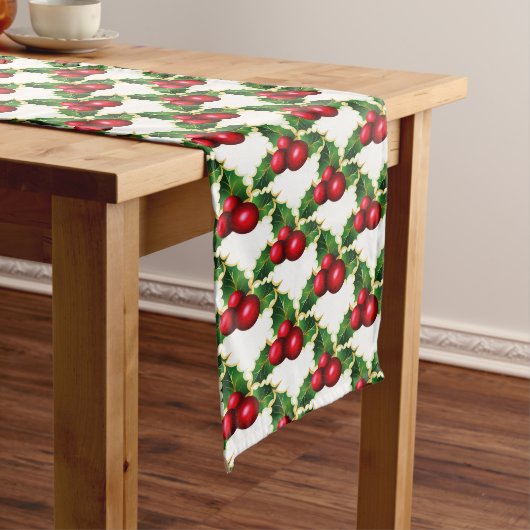 Table Runner Red Holly Lange Tafelloper (Voorbeeld)