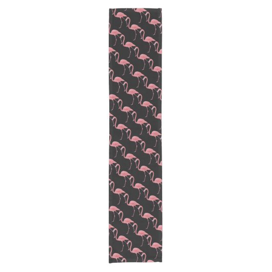 Table Runner-Tropical Pink Flamingo Bird Korte Tafelloper (Voorkant)