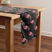 Table Runner-Tropical Pink Flamingo Bird Korte Tafelloper (Voorbeeld)