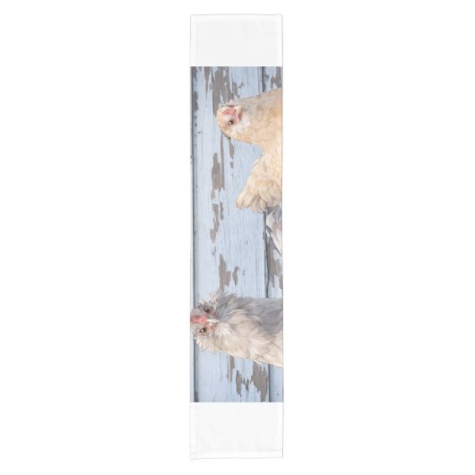 Table Runner Two Chickens Farmhouse Korte Tafelloper (Voorkant)
