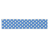 Table Runner Voeg namen toe Kobalt Blauw Wit Rozen Korte Tafelloper (Horizontaal)