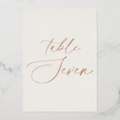 Table Seven Wedding Table Number | Real Foil Folie Uitnodiging (Voorkant)