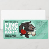 Table Tennis Bearcat Ping Pong Binturong Cartoon Kaart (Voorkant / Achterkant)