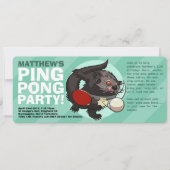 Table Tennis Bearcat Ping Pong Binturong Cartoon Kaart (Voorkant)