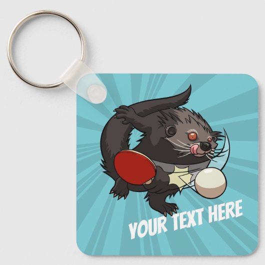 Table Tennis Bearcat Ping Pong Binturong Cartoon Sleutelhanger (Voorkant)