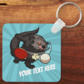 Table Tennis Bearcat Ping Pong Binturong Cartoon Sleutelhanger (Achterkant)