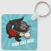 Table Tennis Bearcat Ping Pong Binturong Cartoon Sleutelhanger (Achterkant)