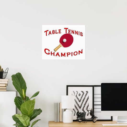 Table Tennis Champion Poster (Thuiskantoor)