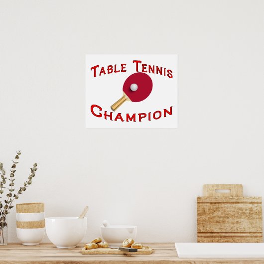 Table Tennis Champion Poster (Keuken)